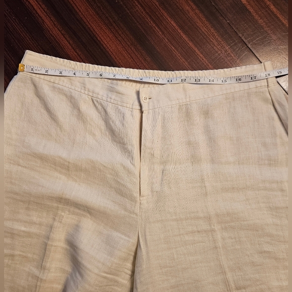 dbLife Womens Vintage Cream Linen Pants Wide Leg High Rise Flat Front Sz XL EUC - Picture 5 of 10